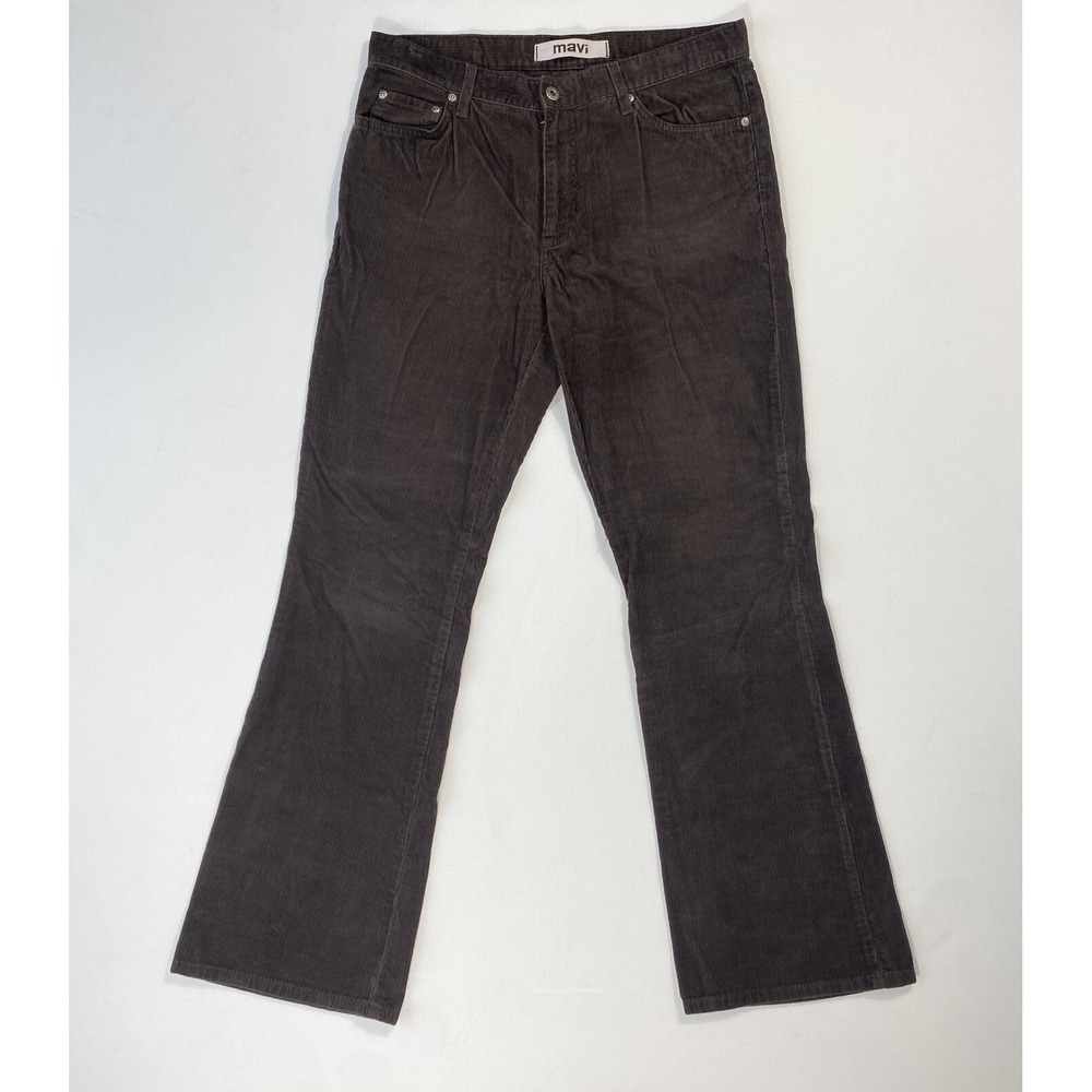 Mavi Womens 32x32 Corduroy Molly Flare Low Rise Pant Dark Brown Casual Comfort